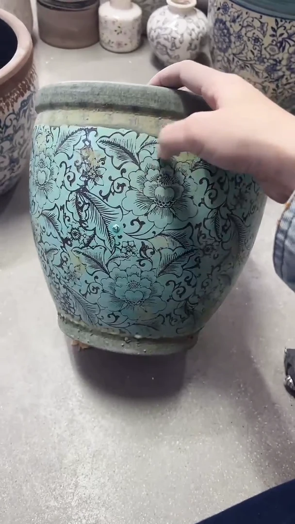 【闪购商品】陶瓷陶瓷花盆高23.5CM内口21.3CM