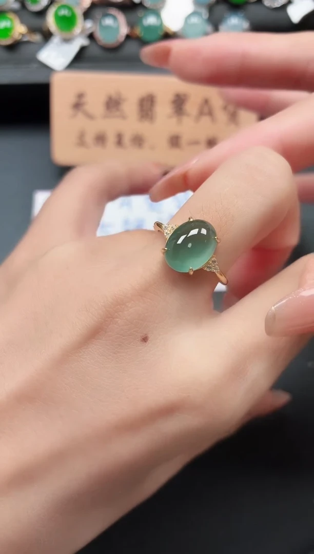 银S925镶嵌戒指翡翠111