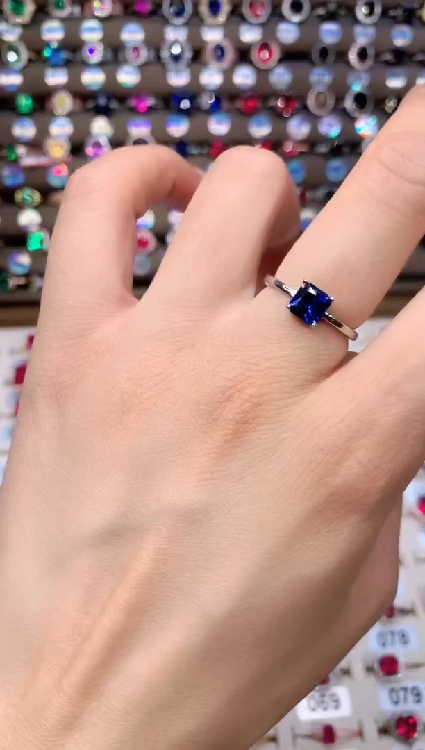 蓝宝石戒指未镶嵌6银色