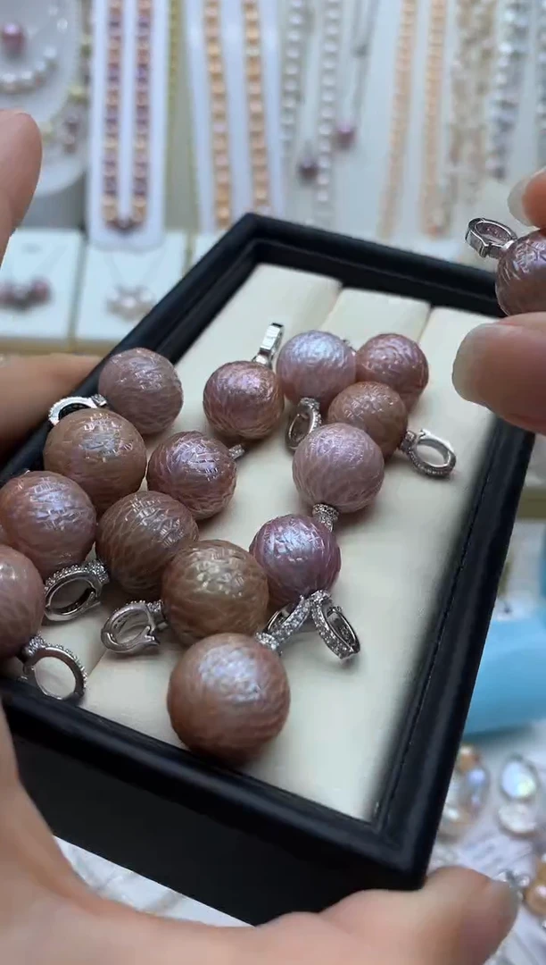 淡水珍珠银S925镶嵌吊坠(不含链)多样性发其一13mm