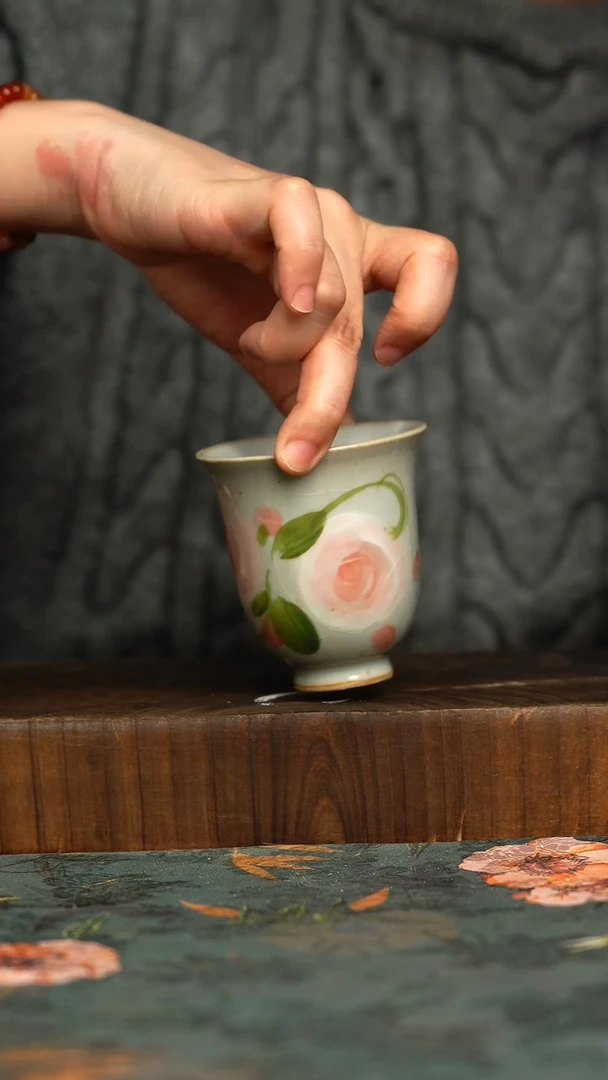 杯釉下彩手工手绘同款陶器