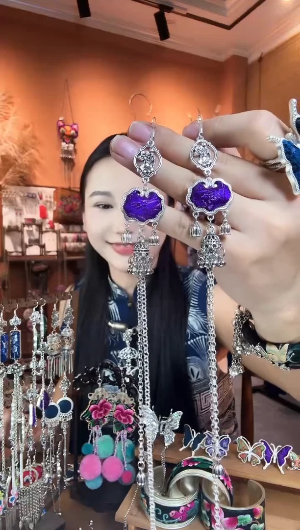 刺绣纯手工民族风耳环
