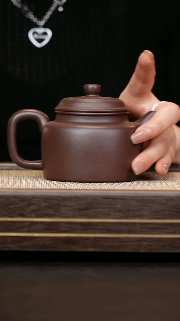 茶壶紫砂深井紫泥 德钟 剑流嘴  小号