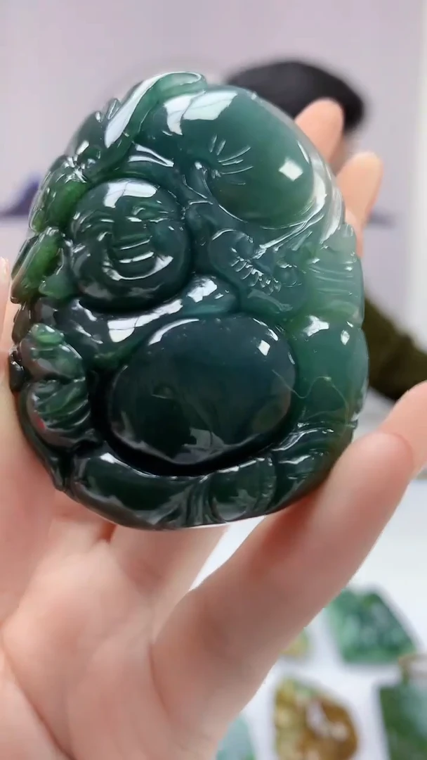 【闪购商品】定制翡翠未镶嵌4917DD-毛货挂件9