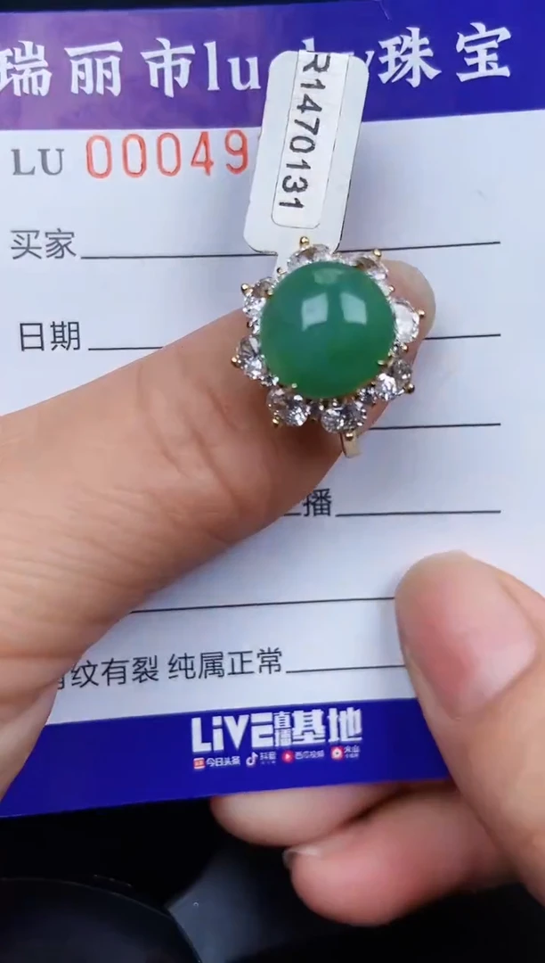翡翠银S925镶嵌颈饰4917