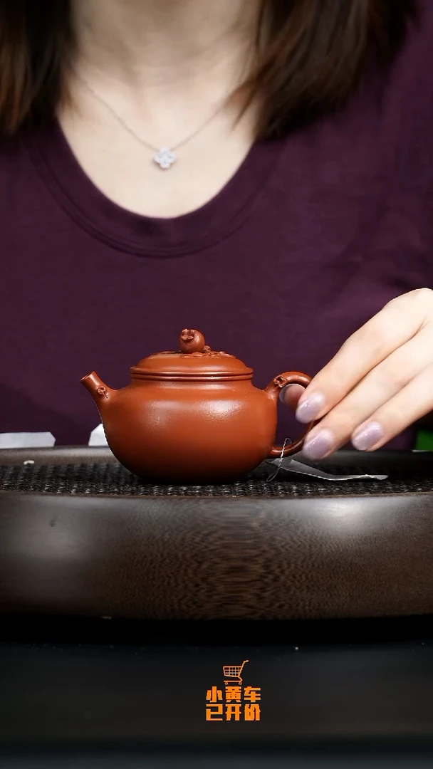 茶壶紫砂0615早场直播半古斋 花器朱泥 多子多福