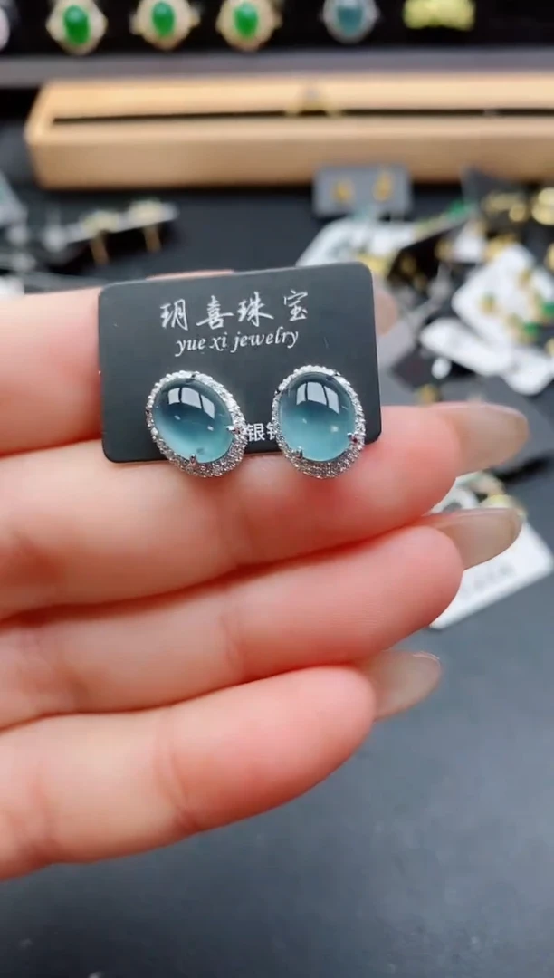 银S925镶嵌戒指翡翠1