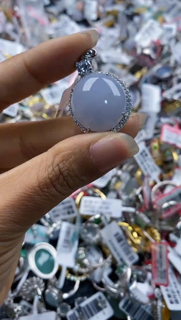 银S925镶嵌戒指翡翠131313----6