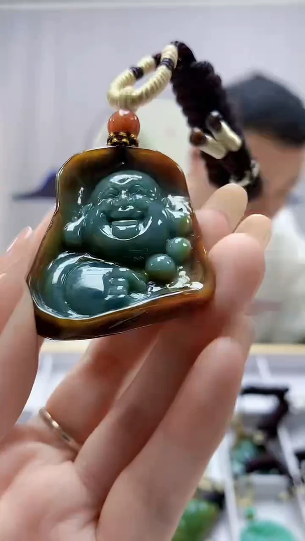 未镶嵌定制翡翠4898DD-毛货挂件105