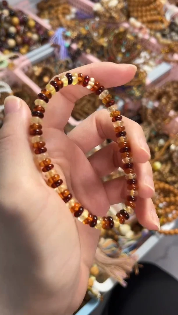 手串琥珀未镶嵌琥珀算盘珠手串 多样性发货