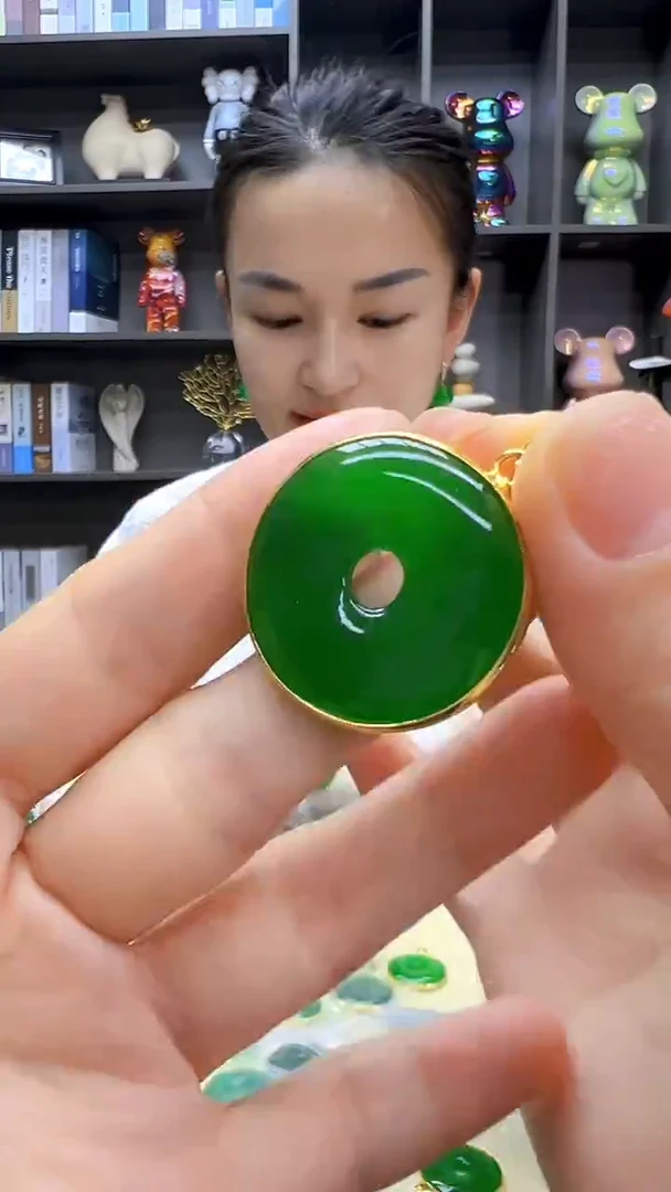 翡翠14K金镶嵌颈饰丹丹diy劲饰