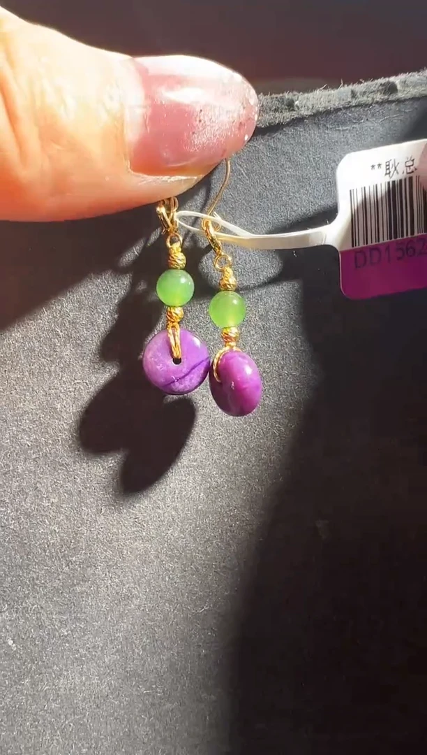 【闪购商品】苏纪石（舒俱来）耳钩18K金镶嵌多样性发一