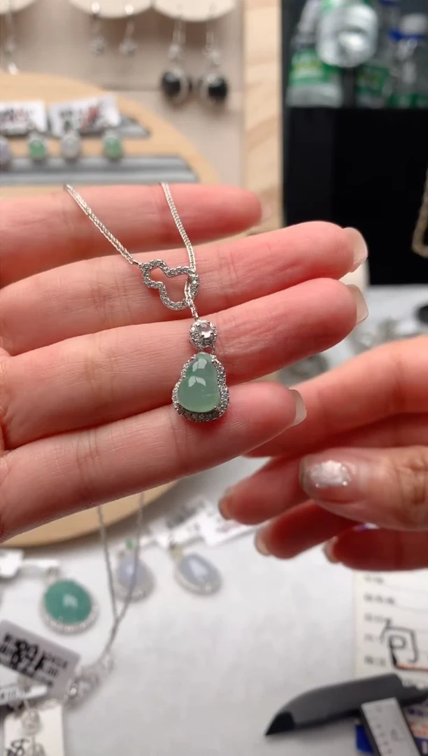 【闪购商品】翡翠项链银S925镶嵌3号