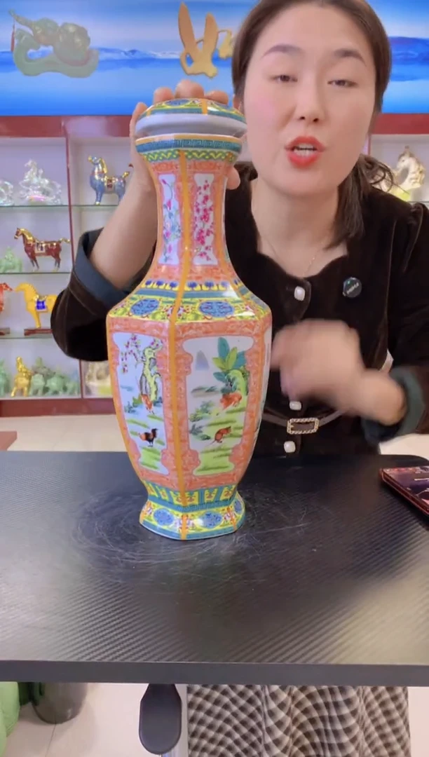 3斤装六角十二生肖陶瓷空瓶