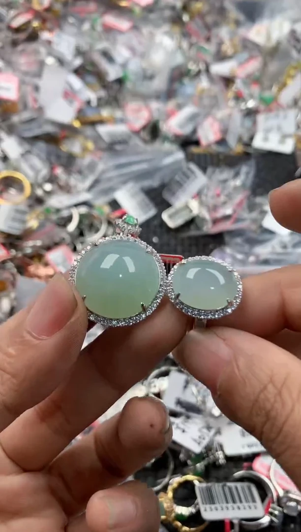 银S925镶嵌戒指翡翠13               7