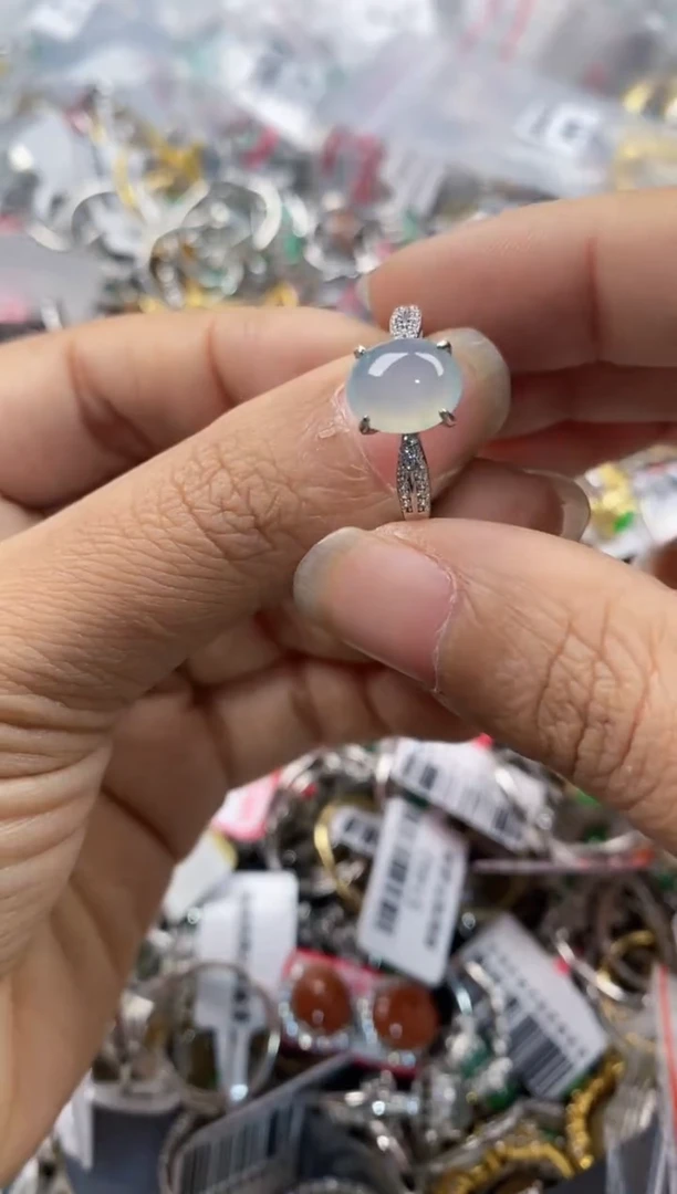 银S925镶嵌戒指翡翠888                 3