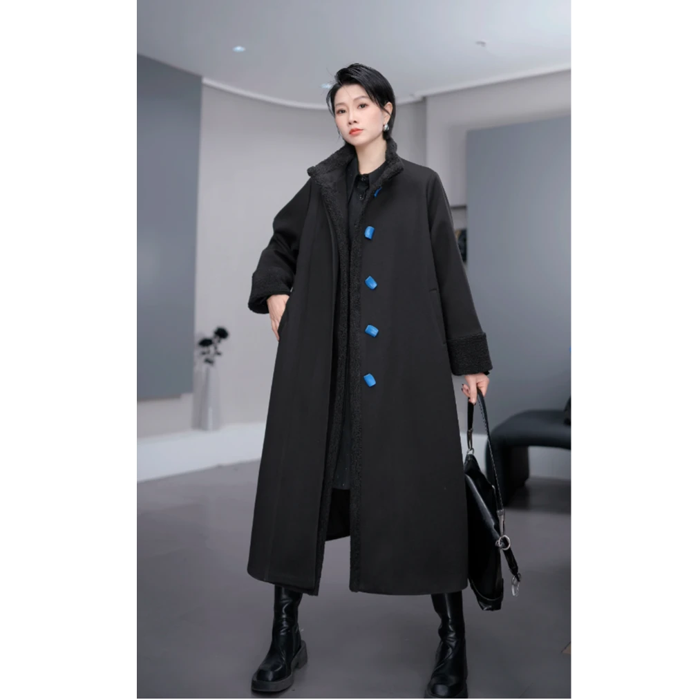 鑫鑫2025秋冬季新款小众高级感女装潮牌百搭腰带+外套大衣33765