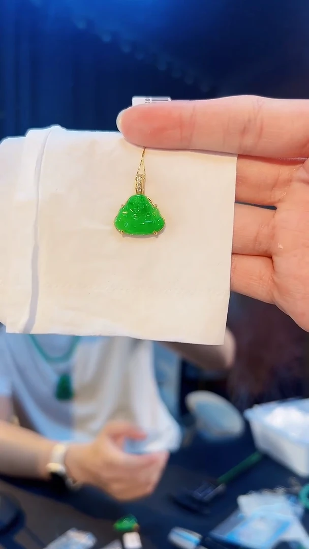 翡翠银S925镶嵌颈饰缅料A货/支持复检/一件