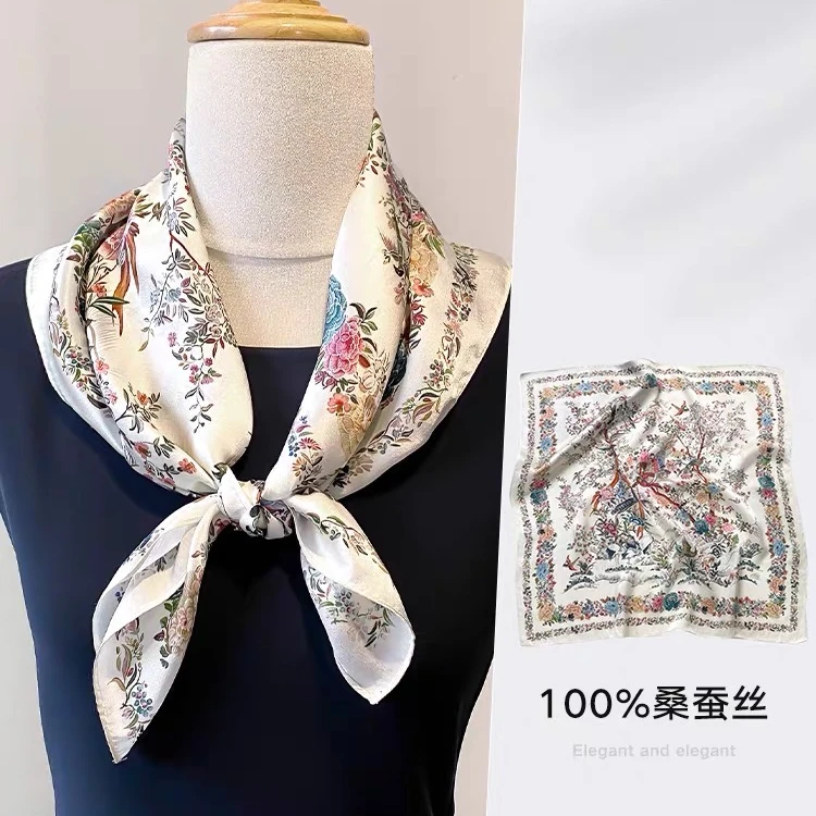 上海故事春织芳菲65*65桑蚕丝时尚气质百搭真丝100%桑蚕丝丝巾