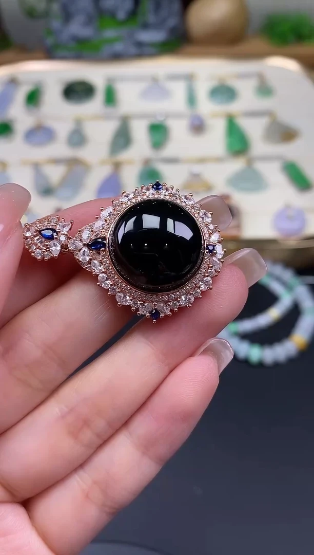 吊坠(不含链)未镶嵌翡翠墨翠蛋面@@CMT0887