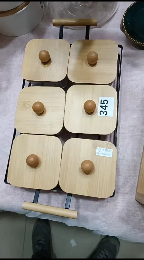 瓷345玻璃深木盖六件套