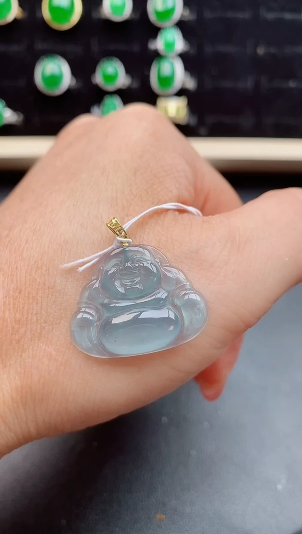 【闪购商品】翡翠吊坠(赠链)18K金镶嵌50800