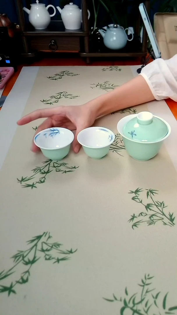 白瓷内绘精品盖碗