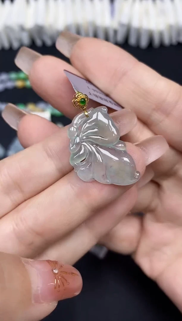 吊坠(不含链)18K金镶嵌翡翠花仙子18K金扣镶嵌@@CMT1755-1