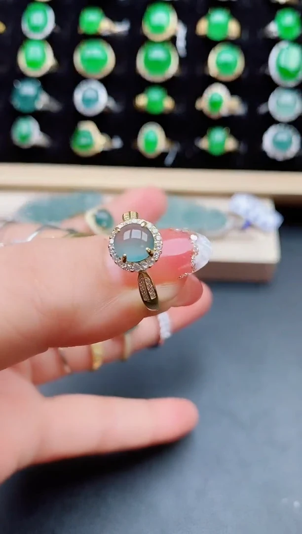 【闪购商品】翡翠戒指银S925镶嵌85000