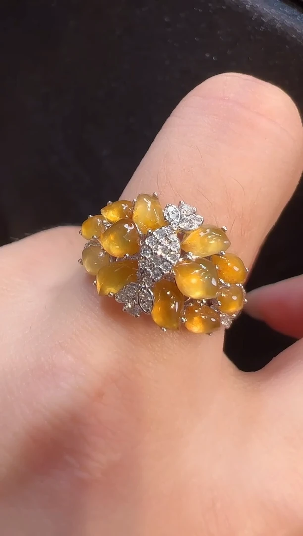 18K金镶嵌戒指翡翠AL6戒指