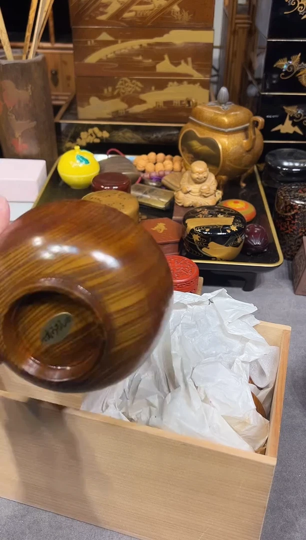 榉木碗5只大漆漆器大漆漆器