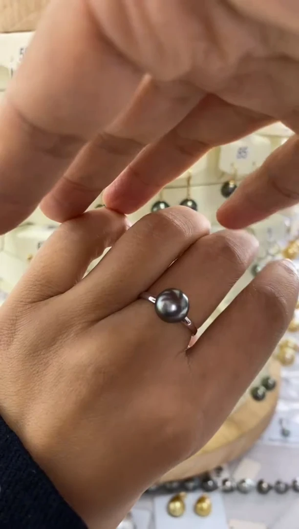 【闪购商品】海水珍珠戒指银S925镶嵌大溪地