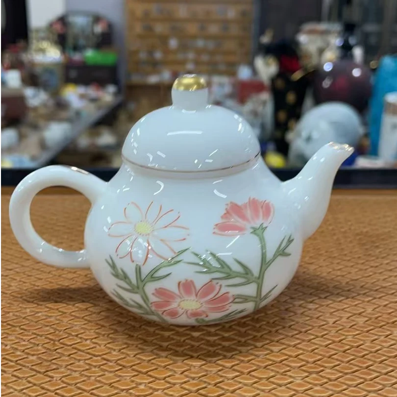 日式回流格桑花梨形壶