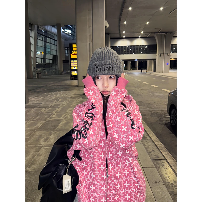 美式街头风爆款连帽卫衣男女秋冬时尚潮流加绒加厚开衫外套ins潮