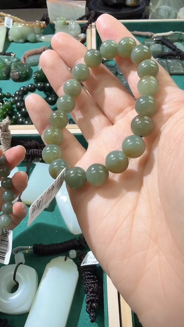 未镶嵌手串和田玉新疆且末料圆珠手串