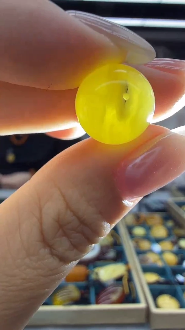 琥珀颈饰未镶嵌14秒拍号 假一罚三 13mm