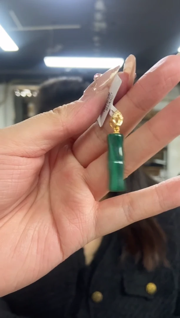 【闪购商品】孔雀石吊坠(不含链)银S925镶嵌多样性发其一颜色微差