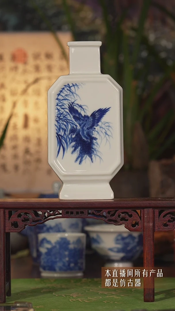 摆件瓷仿王步花瓶666666