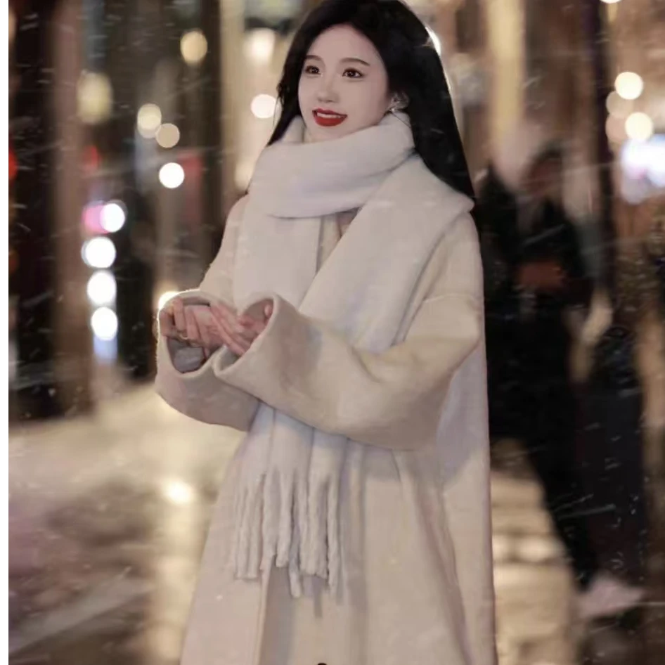 721-730 懂家的2025秋冬宽松女休闲慵懒风网红百搭双面尼外套