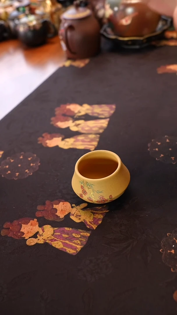 茶壶紫砂黄段泥金梅花杯