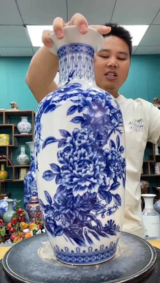 摆件青花富贵平安陶瓷摆件
