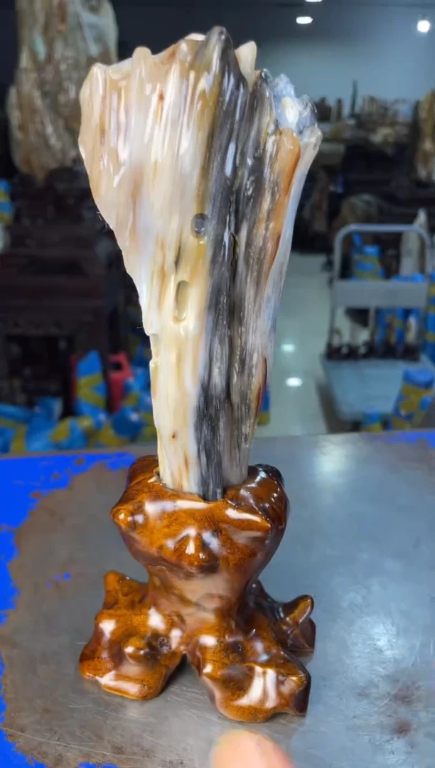 未镶嵌摆件硅化玉5