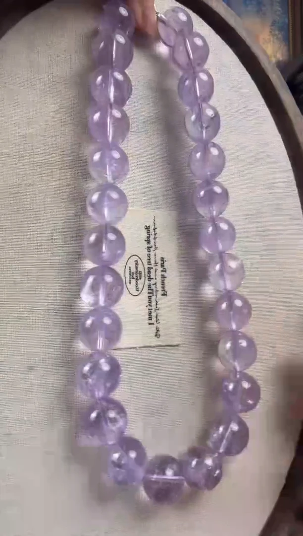 项链银S925镶嵌水晶纯天然水晶项链薰衣草