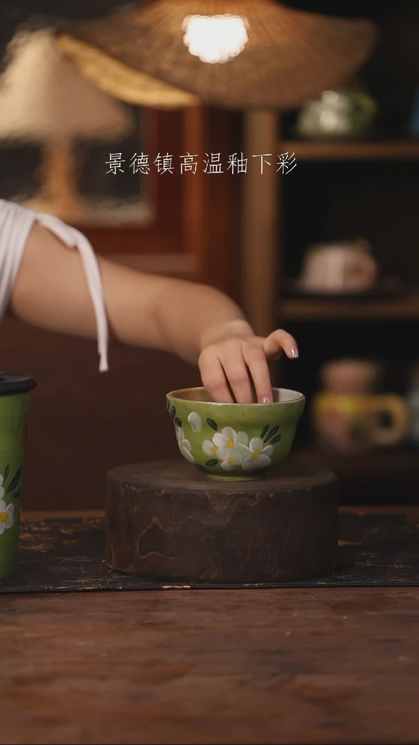 陶瓷景德镇高温釉下手绘陶瓷301