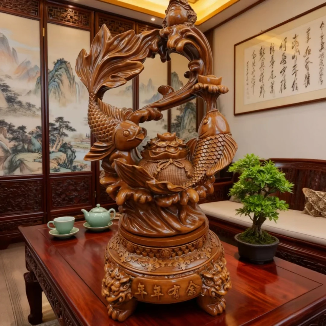 年年有余鱼摆件家居客厅锦鲤鱼装饰酒柜工艺店铺玄关开业礼品