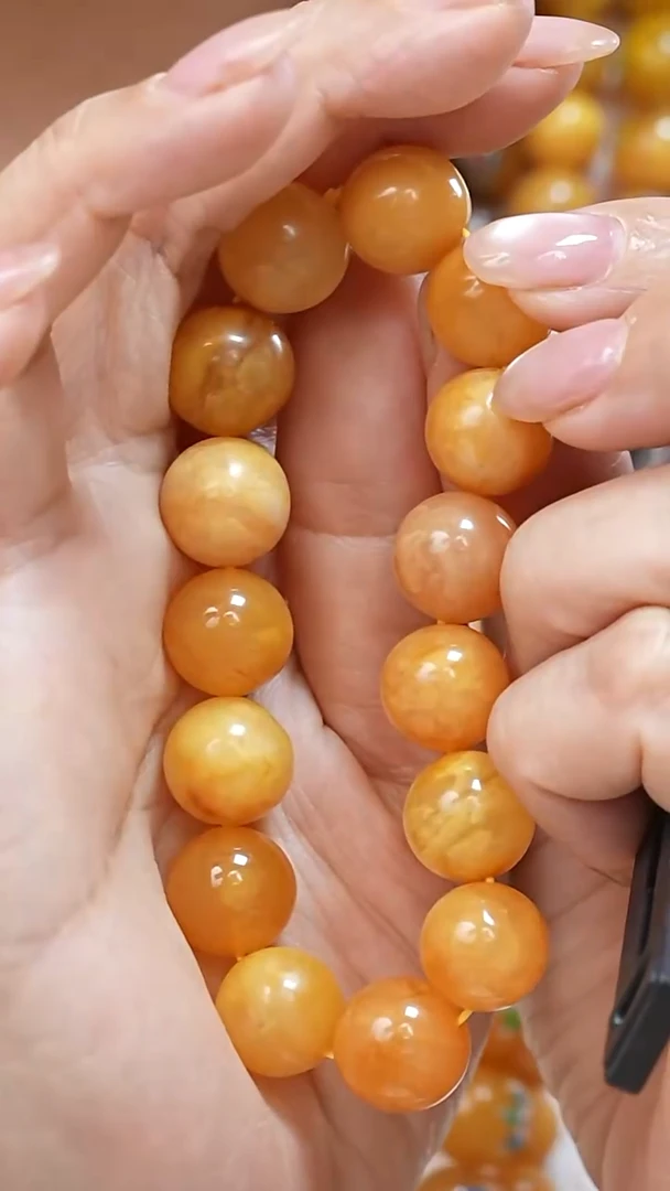 蜜蜡颈饰未镶嵌4304天然蜜蜡珠宝奇石云端石膏花蜡全部保真
