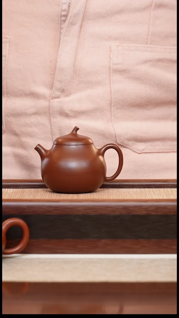 紫泥茄瓜130cc宜兴手工紫砂壶