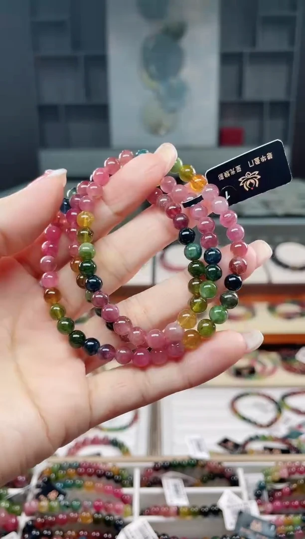 未镶嵌老矿碧玺三圈手串6mm+碧玺（多样性发一条）T