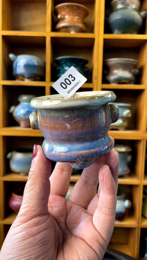 【闪购商品】陶003 内口5【喵喵团圆多肉盆】