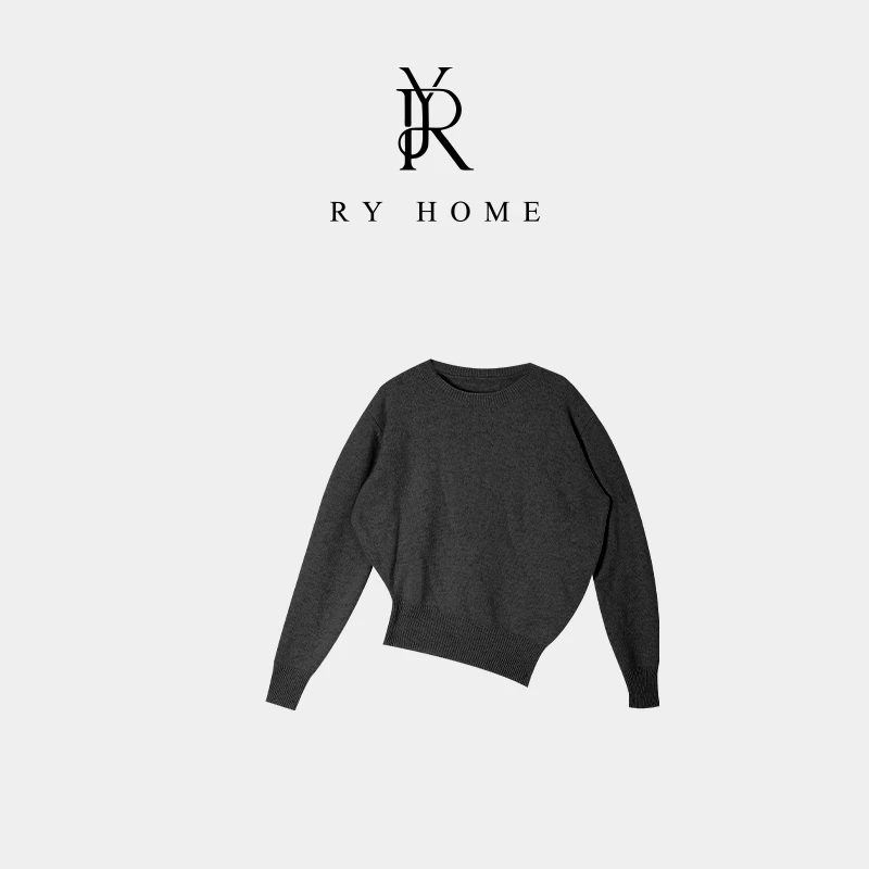 【容雨RYHOME】新款圆领长袖毛织上衣M2452